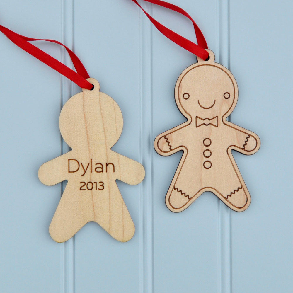 gingerbread boy christmas ornament personalized