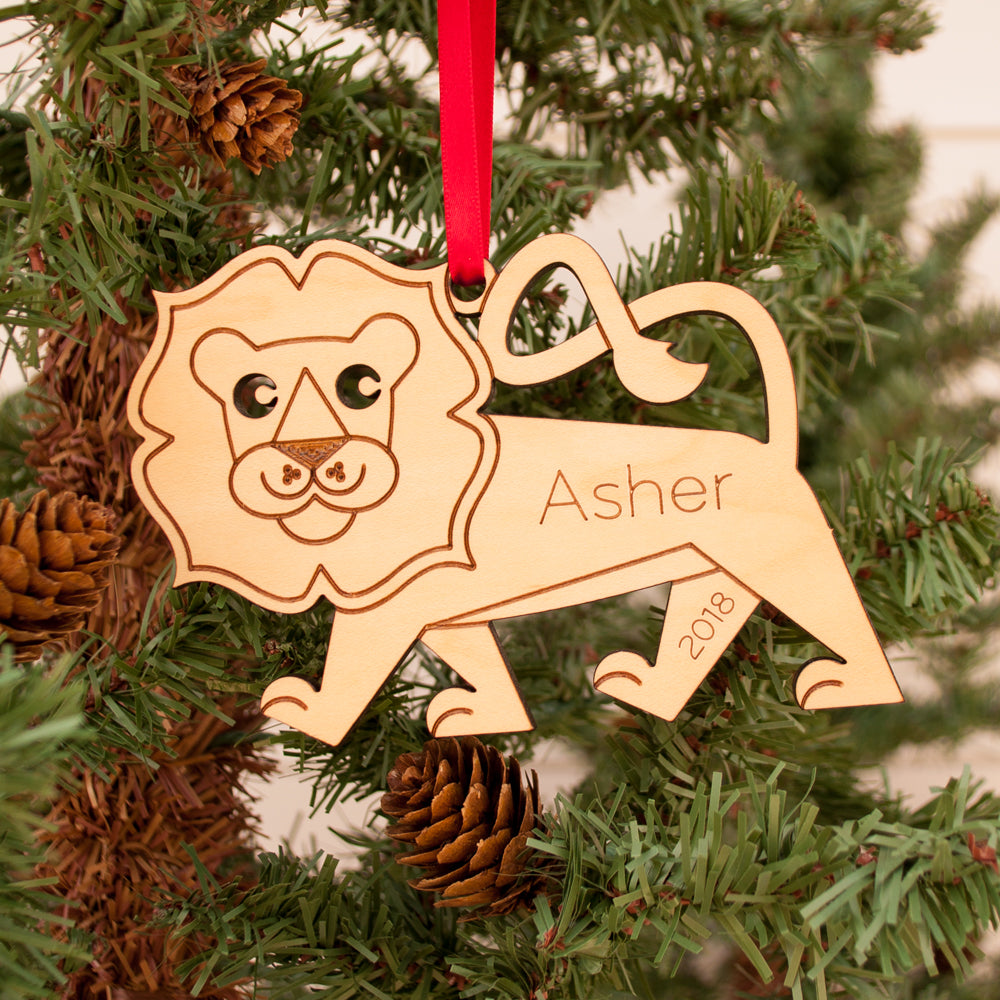 lion christmas ornament personalized
