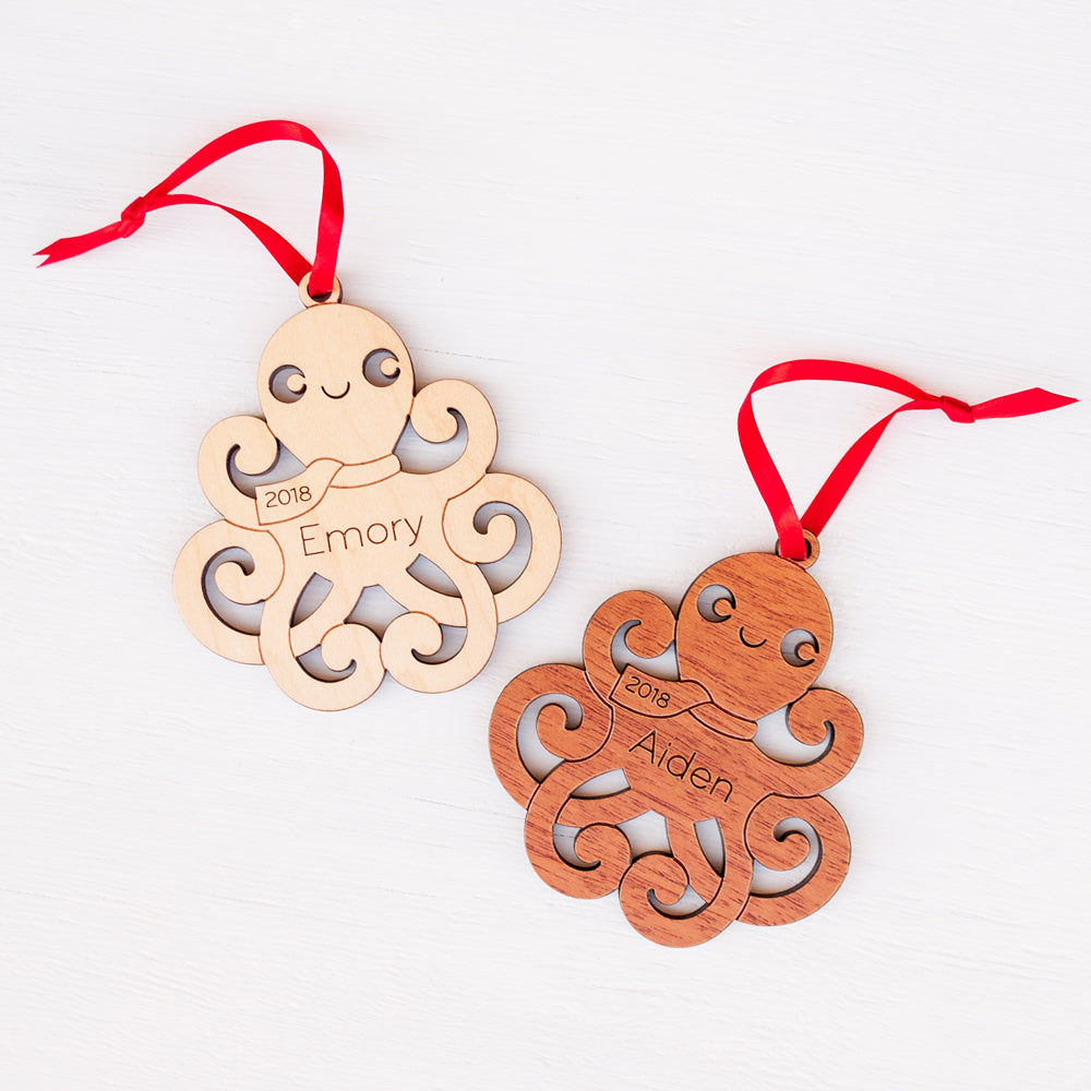 ocean octopus christmas ornament personalized