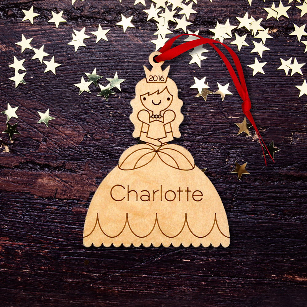 princess christmas ornament personalized