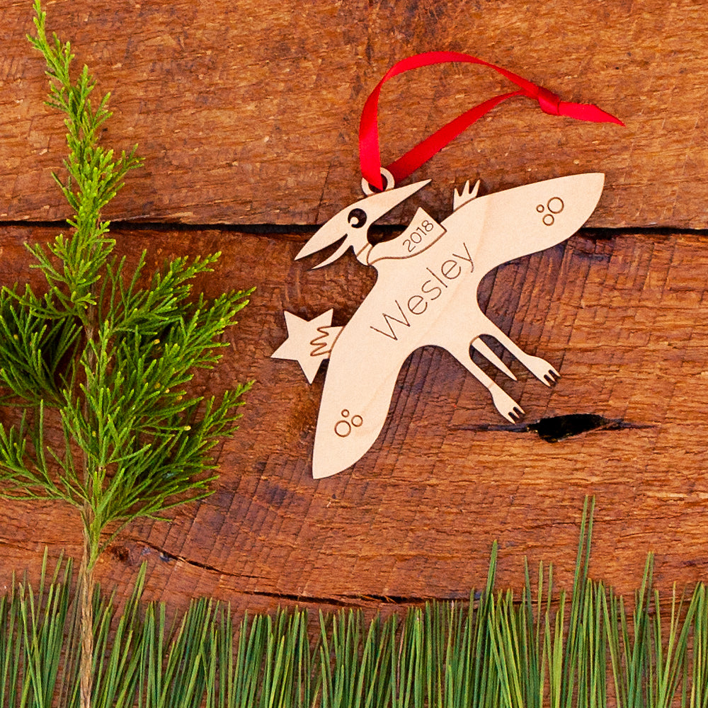 dinosaur Christmas ornament personalized pterodactyl 