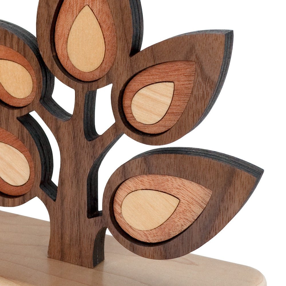 Kids Bookend - Sapling Tree Heirloom (Wood) Hard Maple, Walnut, Cherry & Maple - Family Made in TN, USA - Graphic Spaces