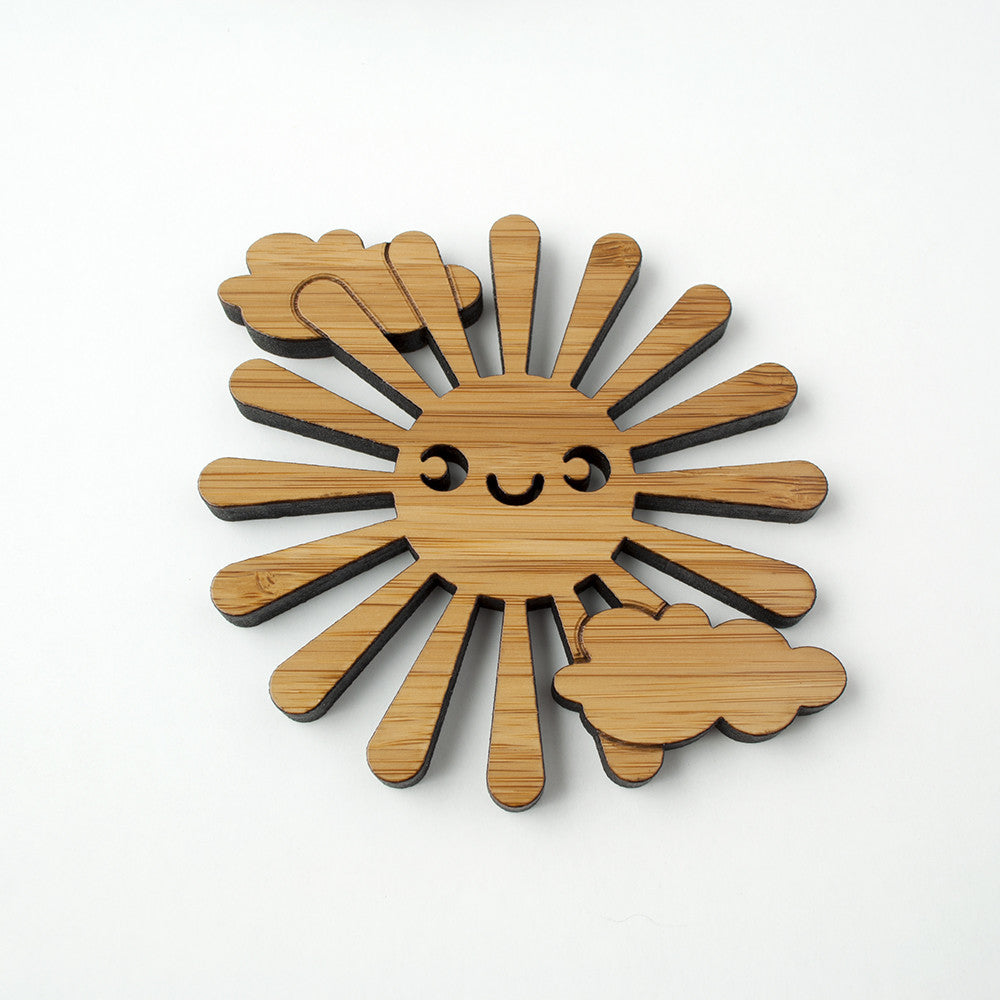 Happy Sun Bamboo Coasters