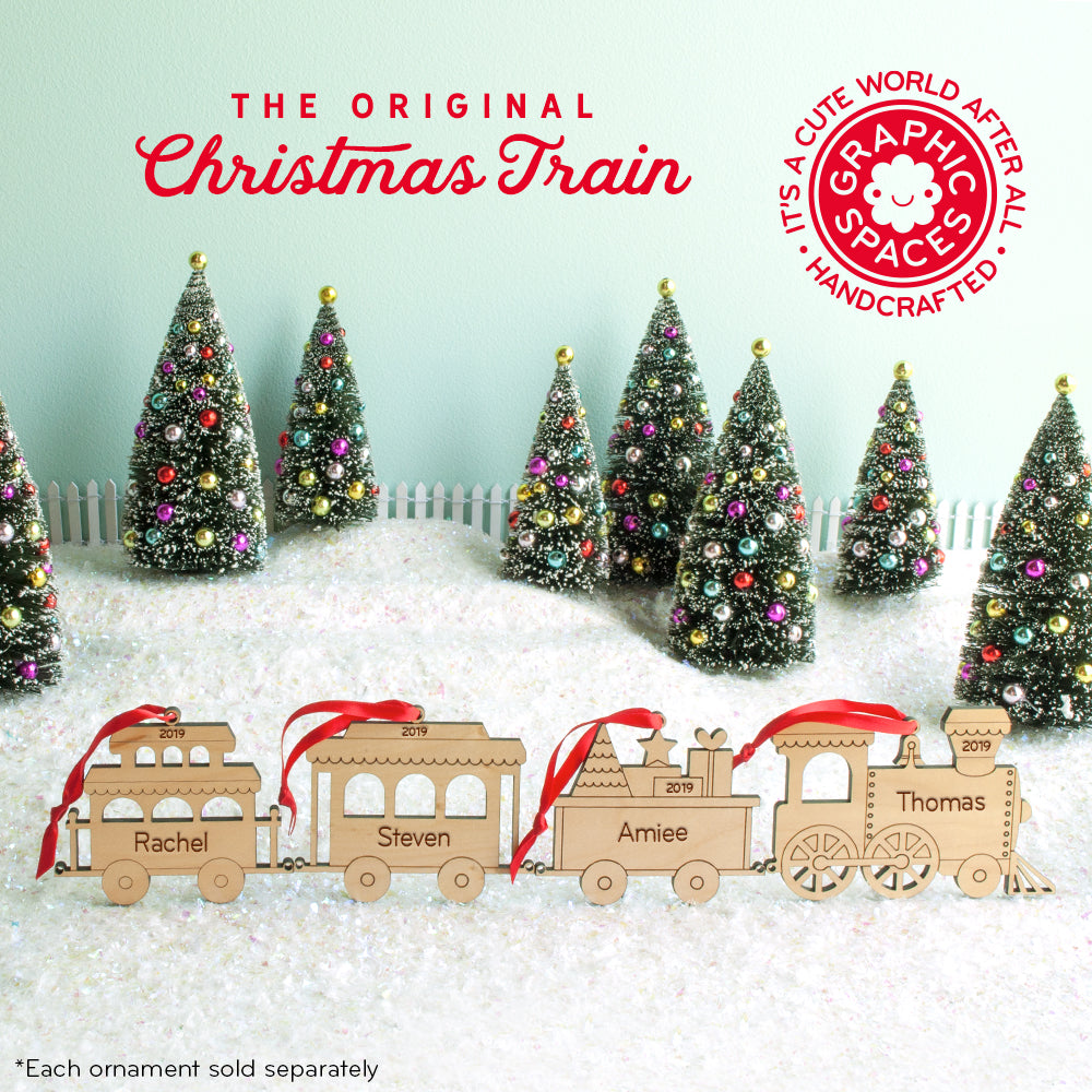 family train Christmas ornament personalized