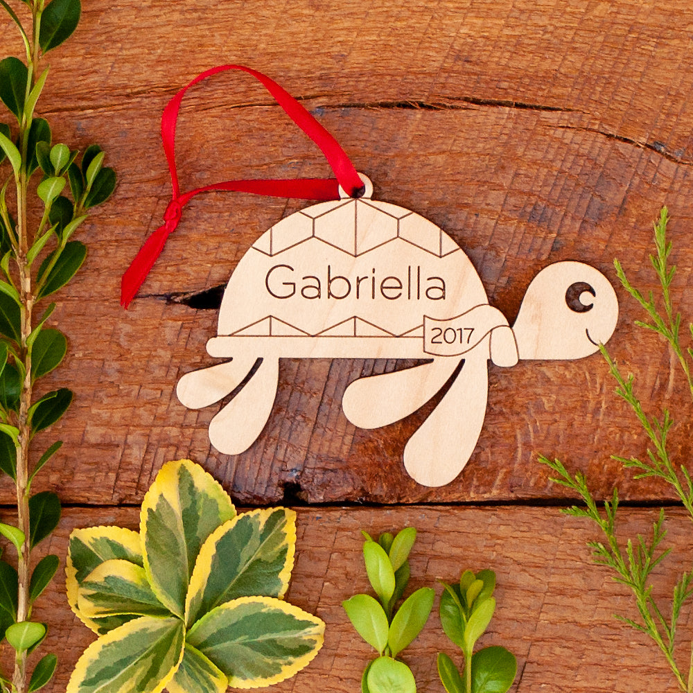 ocean sea turtle christmas ornament personalized